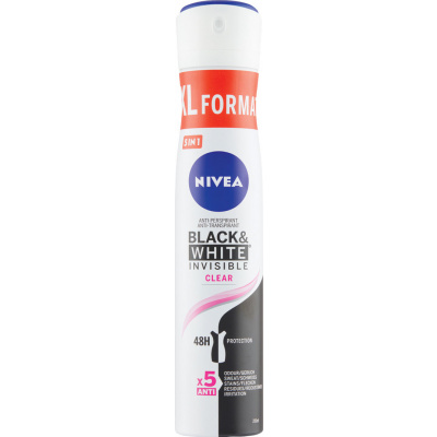Nivea Invisible for Black & White Clear deospray 200 ml
