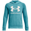 UNDER ARMOUR UA RIVAL FLEECE HOODIE KID, Blue/green - XS