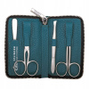 ERBE SOLINGEN Kožená cestovná manikúra s nerezovými nástrojmi č. 9259 petrol