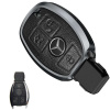Mercedes 3 tlačidlá keyless hliníkové + kožené puzdro