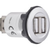 TRU COMPONENTS USB-07 Dvojitá zásuvka USB 2.0 zásuvka, vstavateľná 2 x USB konektor typu A až 2 x USB konektor typu A Množstvo: 1 ks; 1229316