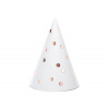 PartyDeco čiapočky biele s bodkami vo farbe Rose Gold 6ks
