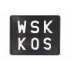 Registračná tabuľa, plechová registrácia WSK KOS čierna