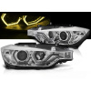BMW F30/F31 11-15 - Predné chrómové svetlá ANGEL EYES so žltým LED DRL