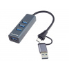 USB hub PremiumCord USB3.2 USB-C a USB-A na 4x USB-A 3.2 Gen 1