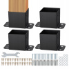VEVOR Komplexná základňa stĺpa z uhlíkovej ocele 4 ks 214x146x140MM