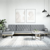 Pohovka v tvare L bledosivá 260x140x70 cm látka-ForU-3157272