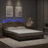 Rám postele s LED osvětlením cappuccino 140 x 200 cm umělá kůže Hnědá 3214026