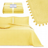 Prikrývka na posteľ - Deplikácia Ameliahome Polyester 240 x 220 cm odtiene žltej (Ameliahome Bedspread s pompoms 220x240 žltá)
