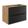 Šuplíková skrinka Ocean Black 80 pod umývadlo - dub olejovaný / čierna