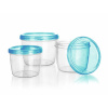 Banquet Sada plastových dóz ACASSA 600 ml / 880 ml / 1180 ml, transparent, tyrkysové víko