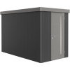 Biohort Plechový domček Neo4A 3.2 štandardné dvere tmavo sivá 180 x 348 cm