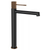 Sapho SOLARIS stojanková umývadlová batéria, vysoká, čierna/meď mat WD006PG