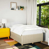 vidaXL Posteľ bez matraca krémová 120x190 cm látka - Krémová - 157677-92660