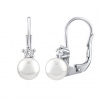 Silvego Strieborné náušnice s bielou Swarovski® Perlou SILVEGO35037W