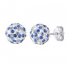 Silvego Strieborné náušnice kôstky Odette guličky 8 mm so Swarovski® Crystals tmavo modrá dámske aj detské SILVEGOB36120PDB08