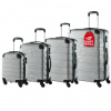 ZahradnyNabytok.org - Set 4 ks cestovných kufrov - strieborný