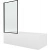 Mexen Vega obdĺžniková vaňa 150 x 70 cm s plášťom a 1 krídlovou zástenou 80 cm, čierny vzor - 550115070X9308017070