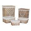 Craftenwood Kôš na špinavé prádlo Home ESPRIT Biela Prírodná prútený Shabby Chic 47 x 35 x 55 cm 5 ks