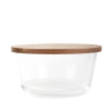 HOMLA Skleněná nádoba MAIRA s dřevěným víkem M 23x12 cm 890951