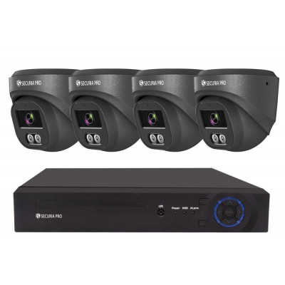 Securia Pro kamerový systém NVR4CHV8S-B DOME smart, čierny Nahrávanie: 4TB disk