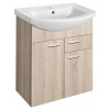 Aqualine ZOJA umývadlová skrinka 61,5x74x32cm, 2x dvierka, 1x zásuvka, dub platin SPH 51165