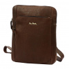 Pierre Cardin TILAK112 9423 hnedá pánska kožená bočná taška, taška cez rameno 22 x 26 x 6 cm