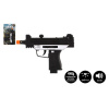 Teddies Pistole samopal plast ARMY 17,5cm na baterie se zvukem se světlem černá