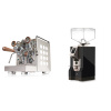 Rocket Espresso Appartamento, white, walnut + Eureka Mignon Specialita, CR black