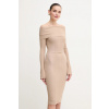 Šaty Marciano Guess GIADA béžová farba, midi, priliehavá, 5GGK25 5874Z 5GGK25.5874Z 38