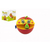 Teddies Pokladnička červené jablko s červíkom na kľúčik plast 11x10cm v krabičke 56000340