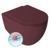 Isvea INFINITY závesná WC misa, Rimless, 36,5x53cm, Matná maroon Red, 10NF02005-2R