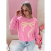 Dámska ružová mikina s potlačou mašle BY1375, by1375-UNI UNI