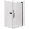 CERANO - Sprchová zástena Walk-in Onyx L-pravá vzpera - 8 mm - čierna matná, transparentné sklo - 90x200 cm