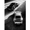 Plagát, Obraz - Classic Contrast: Black and White Porsche 911, 30 × 40 cm