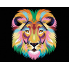 ZUTY Maľovanie podľa čísel FAREBNÝ LEV NA ČIERNOM POZADIÍ Rámovanie bez rámu a bez vypnutia plátna Rozmer 80x100 cm