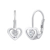 Silvego Strieborné náušnice srdiečka so Swarovski Zirconia SILVEGO70536Z