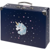 BAAGL Skladací školský kufrík Unicorn Gold s kovaním