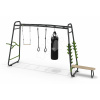 Multifunkčné fitness centrum GetSet Monkeybar MB330 Exit Toys rozšíriteľné s gymnastickými kruhmi boxovacím vrecom bradlami hrazdou a benchpress lavičkou