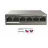 Tenda TEF1106P-4-63W PoE AT switch 4x PoE 802.3af/at, 6x 100Mbps, PoE spolu 63W, bez ventilátora, PoE