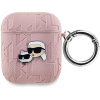 Karl Lagerfeld PU Embossed Karl and Choupette Heads Puzdro na AirPods 1/2 Pink KLA2PGKCPP