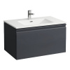 LAUFEN Pro S závesná skrinka s umývadlom s otvorom/s prepadom, 1 zásuvka + 1 vnútorná zásuvka, 800 x 500 x 455 mm, matná grafitová, H8609644801041