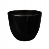 Kvetináč na terasu - Keramický hrniec 22 cm čierny BARREL