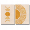 Plagáty set 2 plagáty Sun Moon Krajina, umenie bez rámu 50 x 70 cm (Plagáty set 2 obrazy 50x70, bez rámu, slnko)