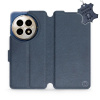 Kožené flip pouzdro Mobiwear - OnePlus 13 - Modré (Kožené knížkové pouzdro, obal, kryt na mobil OnePlus 13, Modré, materiál Genuine Leather, ochrana 360°, stojánek, silikonová vanička, magnetické zaví