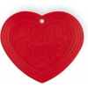 Le Creuset - Silikónová podložka pod hrniec červená Srdiečko