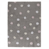 Přírodní koberec, ručně tkaný Tricolor Polka Dots Grey-Pink 120x160 cm