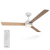 Stropný ventilátor 35W 132cm LED stropné svietidlo 24W 2500lm 3000-6500K CCT White Wood + Pilot Civx Philips