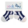 Sock Ons Návleky ne detské ponožky, Navy Stripes - Veľkosť 0-6m
