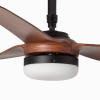 FARO BARCELONA Ventilátor Punt M DC LED čierna/drevo tmavá - 33817-21